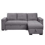 Dark gray fabric upholstery sleeper sectional sofa by Acme additional picture 5
