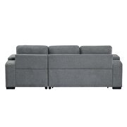 Gray fabric upholstery sleeper sectional sofa with storage by Acme additional picture 7