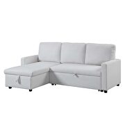 Beige fabric reversible sectional sofa with pull-out bed by Acme additional picture 4