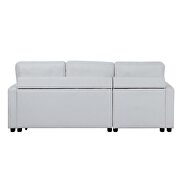 Beige fabric reversible sectional sofa with pull-out bed by Acme additional picture 6