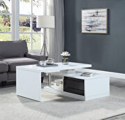 White high gloss finish swivel top coffee table by Acme additional picture 2