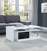 White high gloss finish swivel top coffee table by Acme additional picture 3