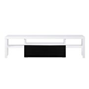 White & black high gloss finish modern and glamorous design TV stand by Acme additional picture 4