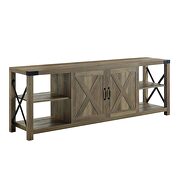 Rustic oak finish barn door design TV stand by Acme additional picture 2