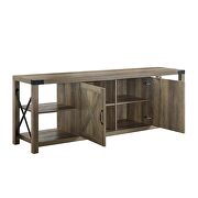 Rustic oak finish barn door design TV stand by Acme additional picture 4