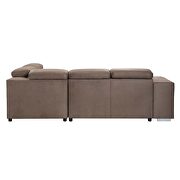 Brown fabric upholstery sleeper sectional sofa by Acme additional picture 6