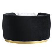 Black velvet upholstery and gold detail on the base sofa by Acme additional picture 13