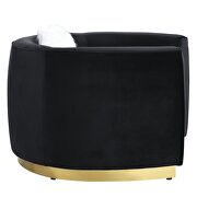 Black velvet upholstery and gold detail on the base sofa by Acme additional picture 5