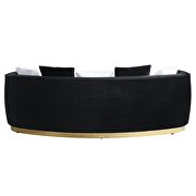 Black velvet upholstery and gold detail on the base sofa by Acme additional picture 6