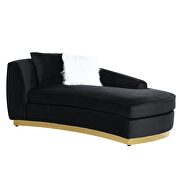 Black velvet upholstery and gold detail on the base chaise by Acme additional picture 3