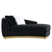 Black velvet upholstery and gold detail on the base chaise by Acme additional picture 4
