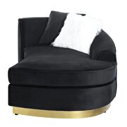 Black velvet upholstery and gold detail on the base chaise by Acme additional picture 5