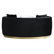 Black velvet upholstery and gold detail on the base loveseat by Acme additional picture 5