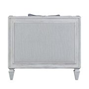 Light gray linen upholstery & weathered white finish base chair by Acme additional picture 6
