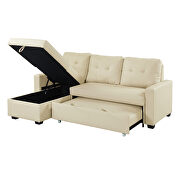 Beige fabric upholstery sectional sofa w/ pull out sleeper by Acme additional picture 2