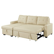Beige fabric upholstery sectional sofa w/ pull out sleeper by Acme additional picture 3