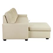 Beige fabric upholstery sectional sofa w/ pull out sleeper by Acme additional picture 4