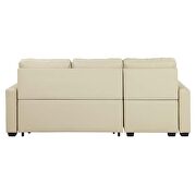 Beige fabric upholstery sectional sofa w/ pull out sleeper by Acme additional picture 5