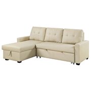 Beige fabric upholstery sectional sofa w/ pull out sleeper by Acme additional picture 7