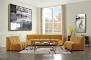 Vertical channel tufting and brilliant yellow color modular sectional sofa by Acme additional picture 8