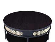 Black finish wooden top & metal legs round coffee table by Acme additional picture 4