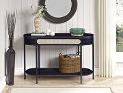 Black finish wooden top & metal legs round coffee table by Acme additional picture 8