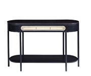 Black finish wooden top & metal legs round coffee table by Acme additional picture 10