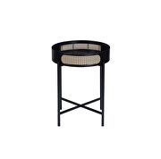 Black finish wooden top & metal legs round end table by Acme additional picture 2