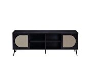 Black finish wooden base & metal legs TV stand by Acme additional picture 3