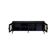 Black finish wooden base & metal legs TV stand by Acme additional picture 5