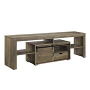 Rustic oak finish sliding barn doors TV stand by Acme additional picture 2