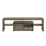 Rustic oak finish sliding barn doors TV stand by Acme additional picture 4