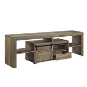 Rustic oak finish sliding barn doors TV stand by Acme additional picture 5