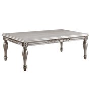 Platinum finish floral trim apron coffee table by Acme additional picture 4