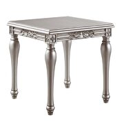 Platinum finish floral trim apron coffee table by Acme additional picture 6