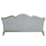 Light gray linen upholstery & champagne finish base sofa by Acme additional picture 6