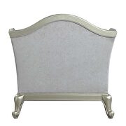 Light gray linen upholstery & champagne finish base chair by Acme additional picture 6
