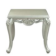 Champagne finish floral trim apron end table by Acme additional picture 2