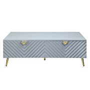 Gray high gloss finish wave pattern design coffee table by Acme additional picture 3