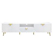 White high gloss finish wave pattern design TV stand by Acme additional picture 3