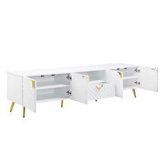 White high gloss finish wave pattern design TV stand by Acme additional picture 4
