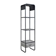 Concrete gray & black finish metal frame curved edges design TV stand by Acme additional picture 5