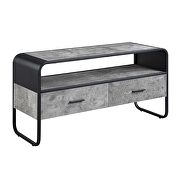 Concrete gray & black finish metal frame TV stand by Acme additional picture 2