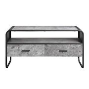 Concrete gray & black finish metal frame TV stand by Acme additional picture 3