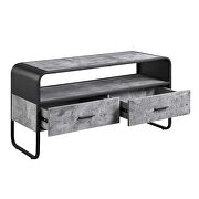 Concrete gray & black finish metal frame TV stand by Acme additional picture 4