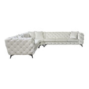 Beige fabric upholstery button-tufted modern sectional sofa by Acme additional picture 2