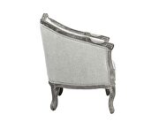 Gray linen & gray oak finish button tufted back cushion chair by Acme additional picture 4