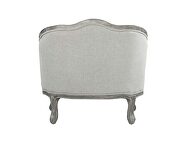 Gray linen & gray oak finish button tufted back cushion chair by Acme additional picture 5