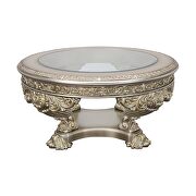 Antique white and gold finish ornate carvings coffee table by Acme additional picture 3