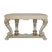 Antique white and gold finish ornate carvings coffee table by Acme additional picture 10